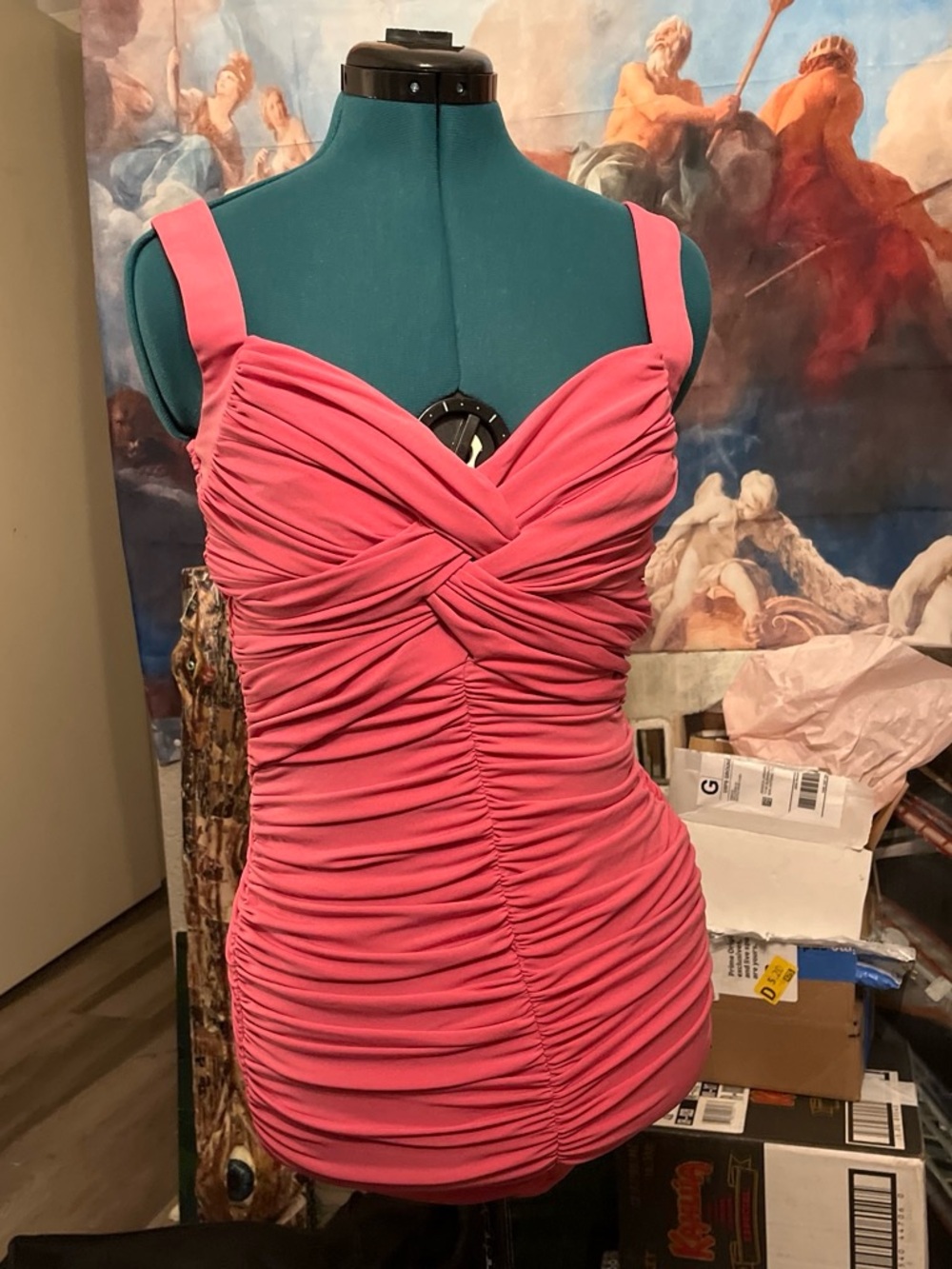 Pink Ruched Tank Dress - Women's Sleeveless Bodycon